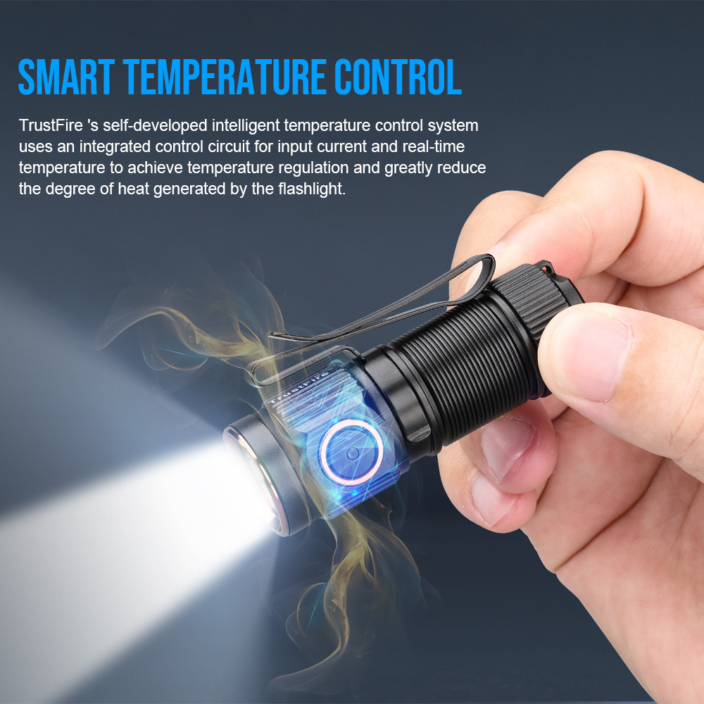 High Quality TrustFire MT10 1050 Lumen USB-C 16340 MINI Rechargeable LED Magnetic Work Flashlight