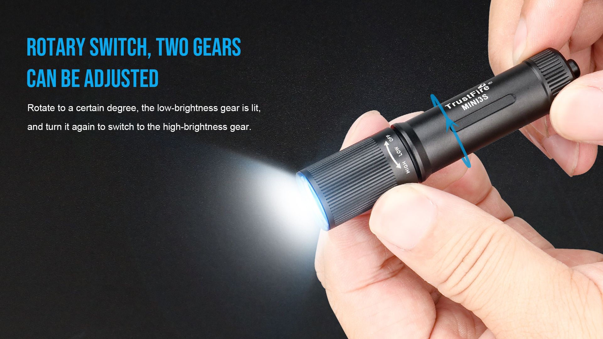 TrustFire MINI3S 350Lm Flashlight 170 Degree Beam Angle Small Mini USB Pocket Torch Light