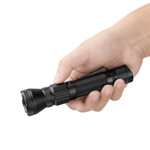 TrustFire T15R 1800LM Compact 500M Long Beam Hunting Flashlight USB C 18650 Tactical Flashlight