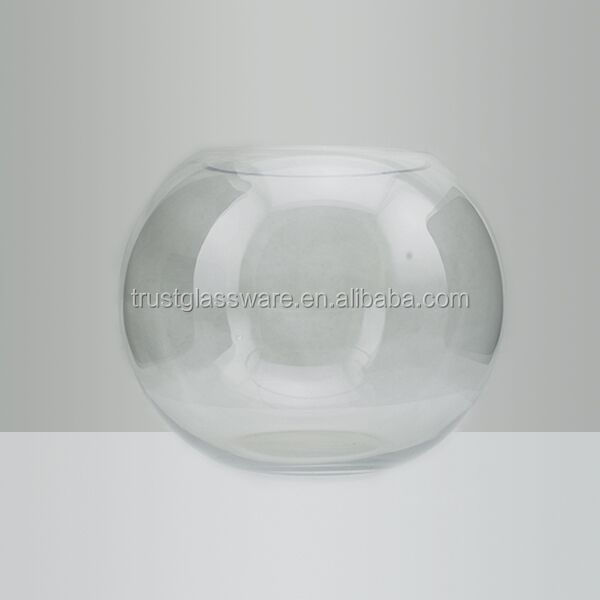 China Factory price hand made 20cm 25cm 30cm Round clear Larger glass fish bowl