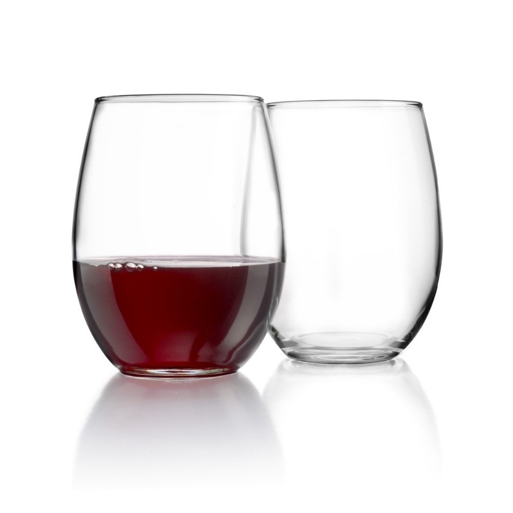 Handmade lead free crystal glass stemless wine glasses with logo design