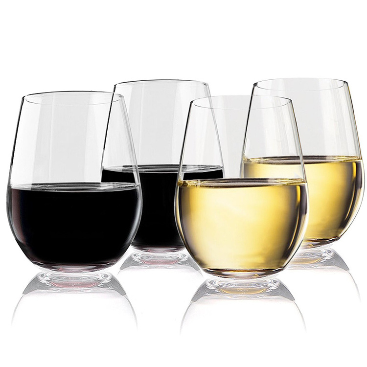 Handmade lead free crystal glass stemless wine glasses with logo design