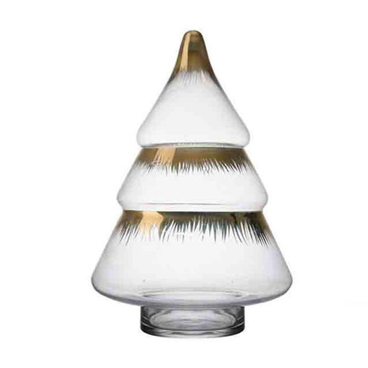 Shanxi Factory High Quality Decoration Christmas Ornaments Trees shaped Clear Glass Jar