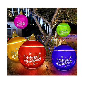 24 In 16 Colors Changing Large Big Giant Outdoor Christmas Ornamental PVC Inflatable Decorated Light Ball with Remote for Xmas