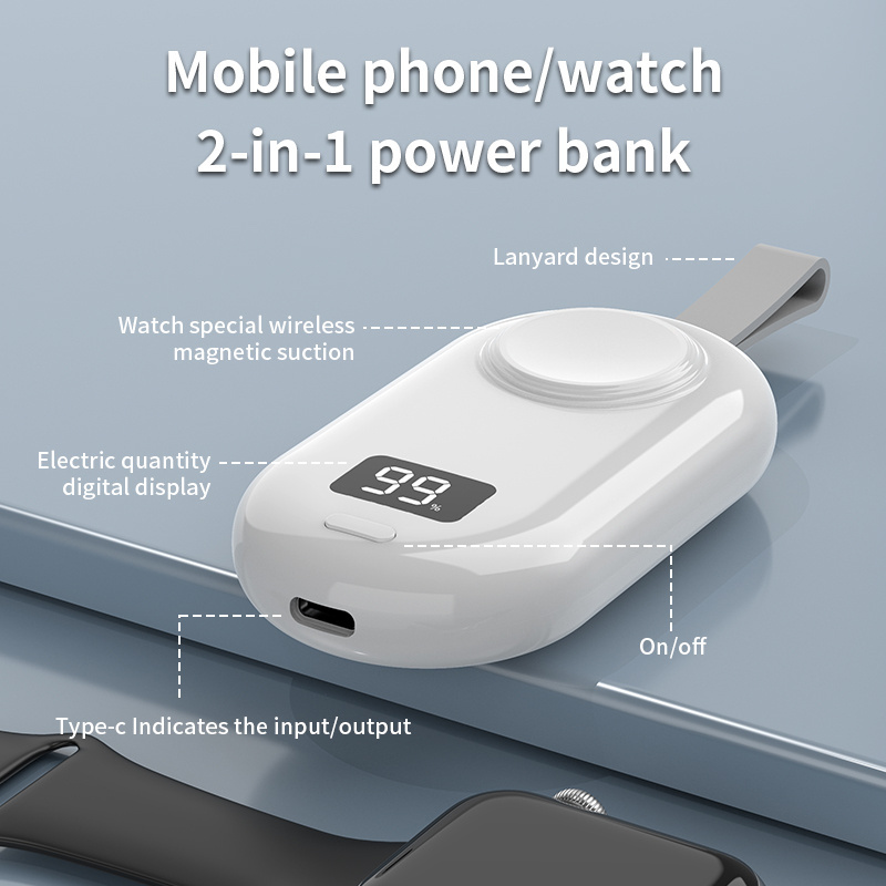 Factory Price Magnetic mobile phone wireless fast charger mini power bank for iWatch  wireless charger