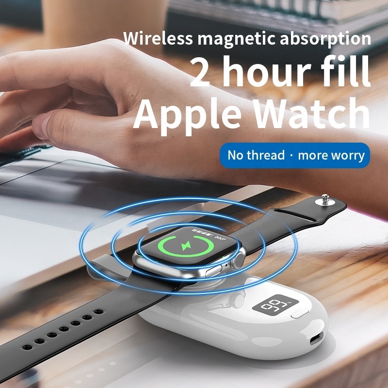 Factory Price Magnetic mobile phone wireless fast charger mini power bank for iWatch  wireless charger