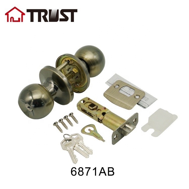 TRUST 6871-AB Keyed Alike Cylinders Tubular ANSI  Resistant Knob Lock