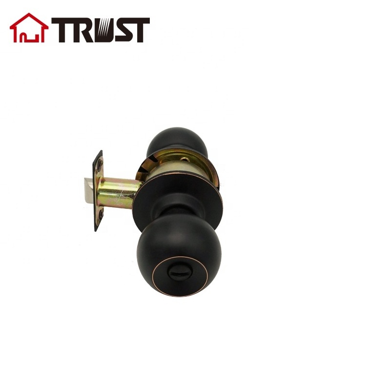 TRUST 3872-RB Knob Ball Lock  Privacy  Keyed Deadbolt Knobs Set Oil Rubbed Bronze