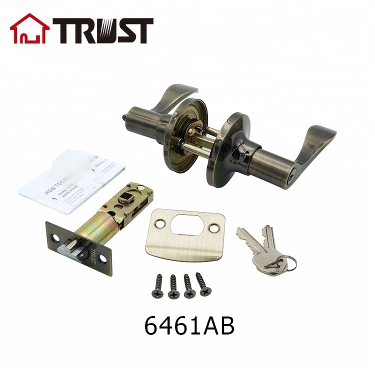 TRUST 6461-AB  High Quality ANSI Grade 3 KW 1 Keyway Tubular  Lever Lock With Brass Cylinder