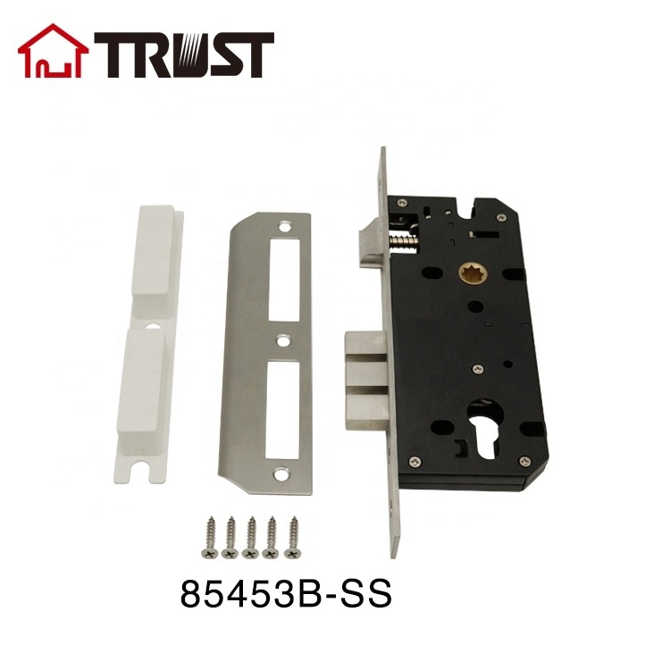 TRUST 8545-3B-SS-ET Entrance Lock Body With 3 Square Bolt  High Security Mortise Lock