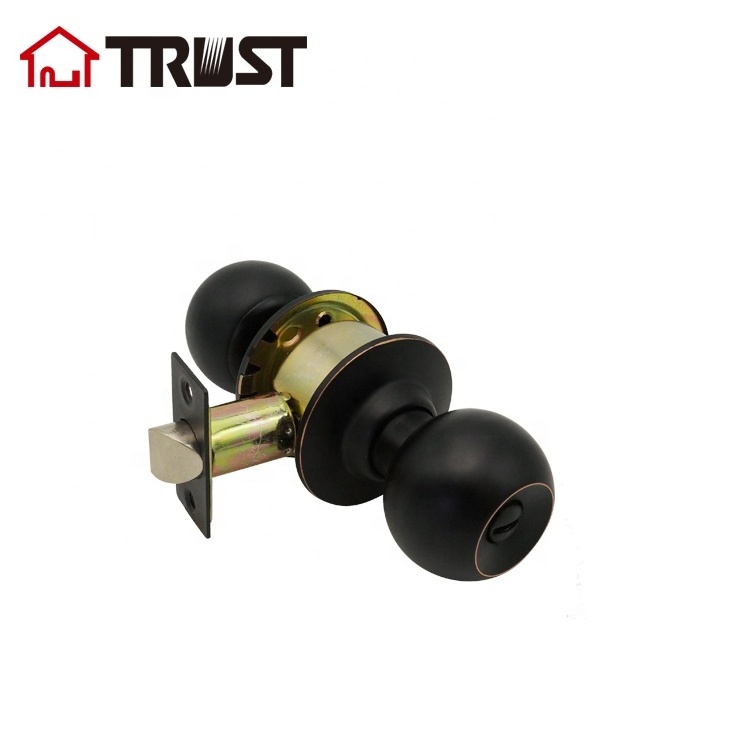 TRUST 3872-RB Knob Ball Lock  Privacy  Keyed Deadbolt Knobs Set Oil Rubbed Bronze