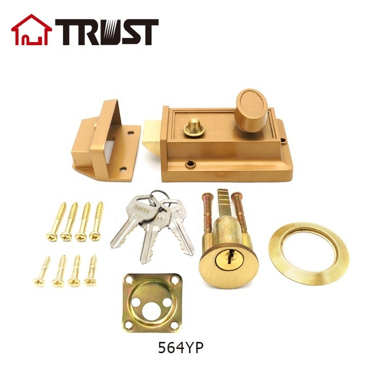 TRUST 564 YP Zinc Alloy Rim Night Latch Lock