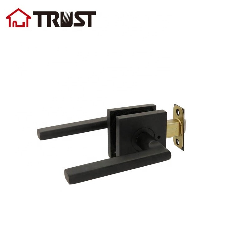 TRUST ZH036S-BK-MB Matt Black Color Zinc Alloy Privacy Door Handle Bathroom Locksets