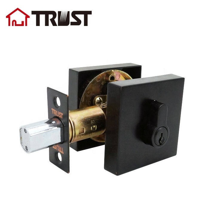 TRUST 7362-MB High Quality ANSI Grade 3 Square Rose Double Cylinder Deadbolt