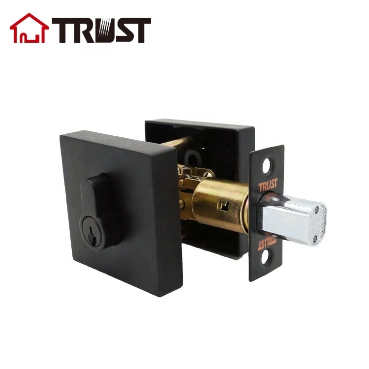 TRUST 7362-MB High Quality ANSI Grade 3 Square Rose Double Cylinder Deadbolt