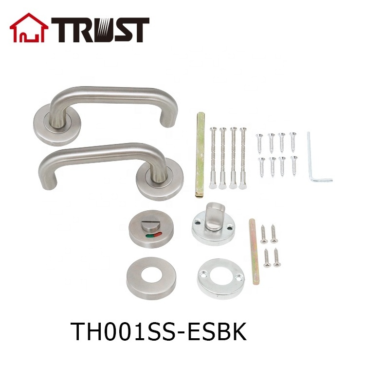 TRUST TH001-SS-ESBK Tube Lever Lock SUS304 Handle With Stainless Steel 304 Toilet Indicator Lock