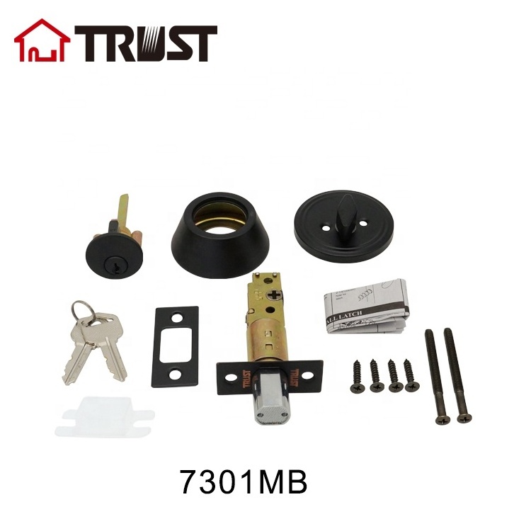 TRUST 7301-MB ANSI Grade 3  Deadbolt Lock Front Door Single Cylinder  Keyed Alike