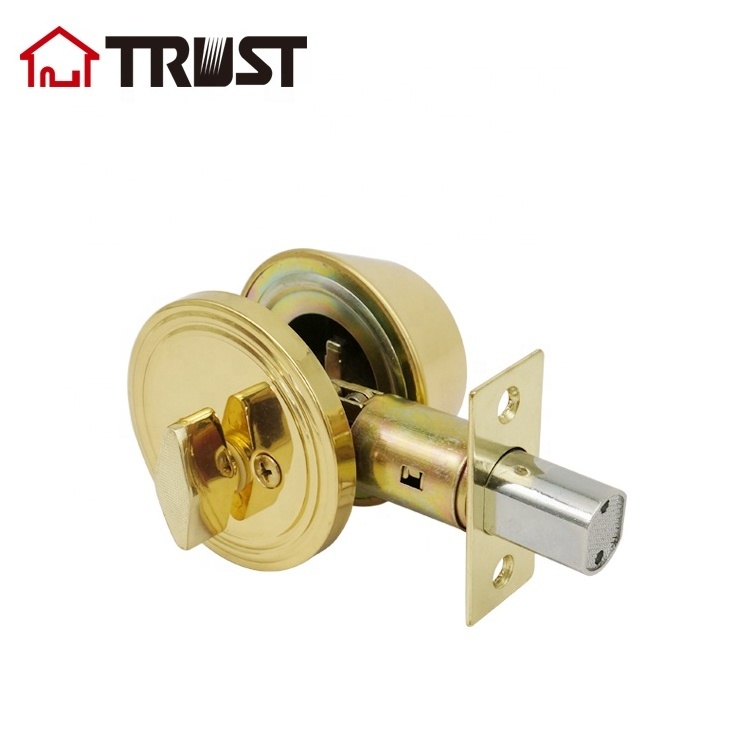 TRUST 7301-PB ANSI Grade 3 American Single Cylinder Deadbolt Door Lock In Polish Brass