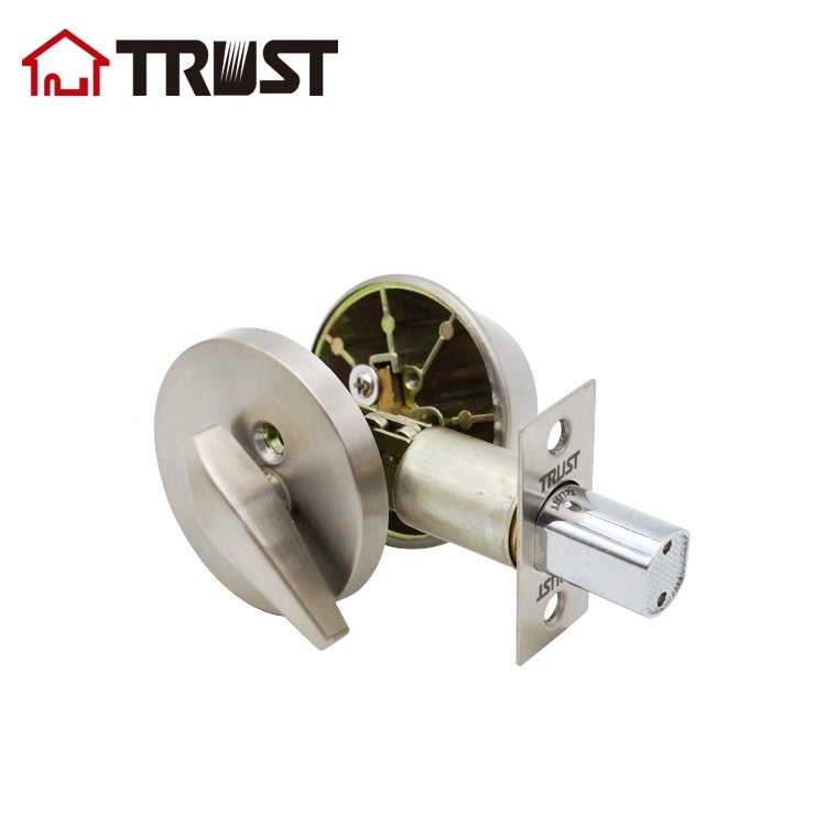 TRUST 7331-SS ANSI Grade 3 High Security Single Cylinder Dead-Bolt Thumb Turn  Adjustable Latch