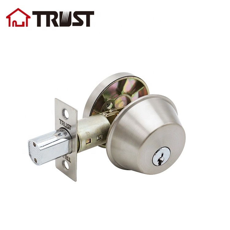 TRUST 7331-SS ANSI Grade 3 High Security Single Cylinder Dead-Bolt Thumb Turn  Adjustable Latch