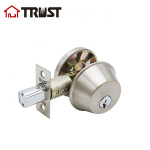 TRUST 7331-SS ANSI Grade 3 High Security Single Cylinder Dead-Bolt Thumb Turn  Adjustable Latch