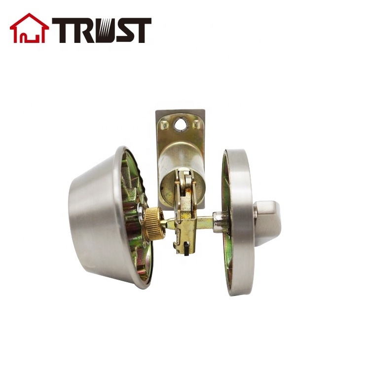 TRUST 7331-SS ANSI Grade 3 High Security Single Cylinder Dead-Bolt Thumb Turn  Adjustable Latch