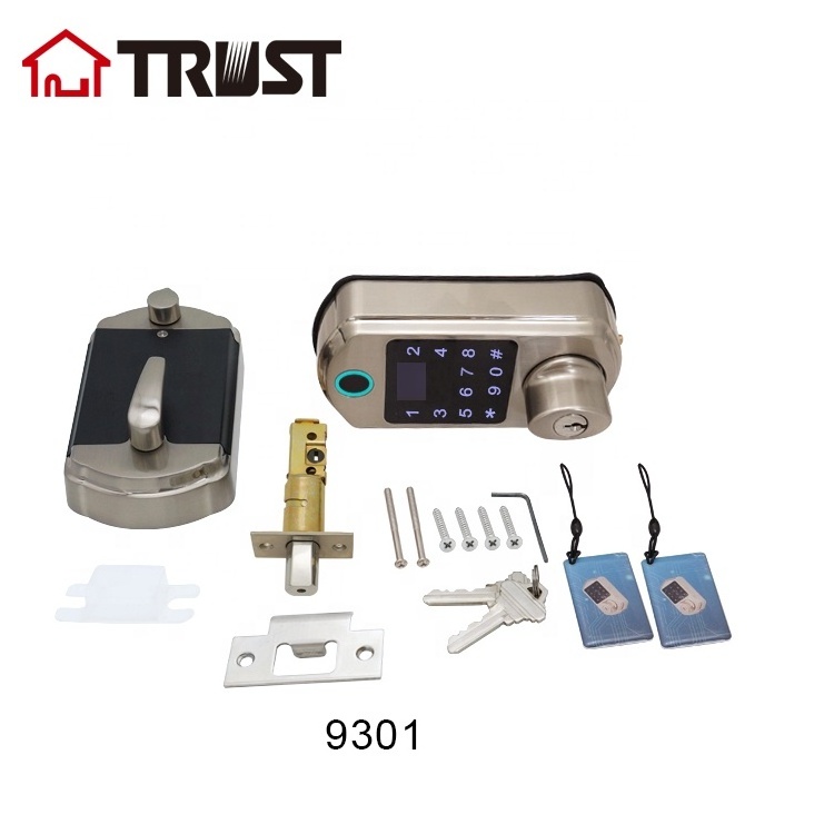 TRUST 9301-SN Fingerprint Touchscreen Keypad Deadbolt Lock Satin Nickel Smart Lever Lock