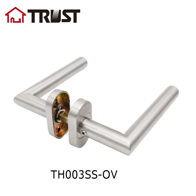 TRUST TH003-SS-OV Stainless Steel Lever Handle with Escutcheon Hollow Door Lock