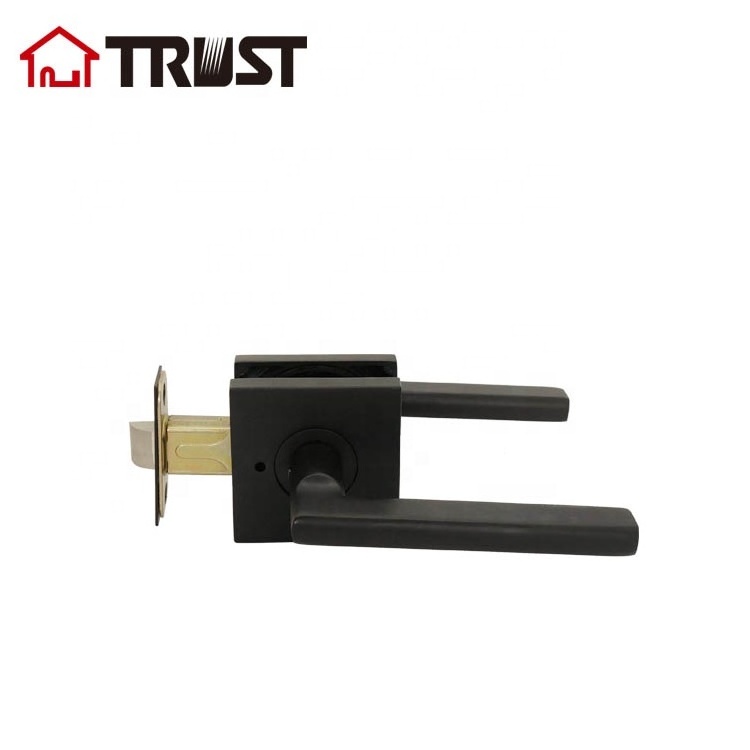 TRUST ZH036S-BK-MB Matt Black Color Zinc Alloy Privacy Door Handle Bathroom Locksets