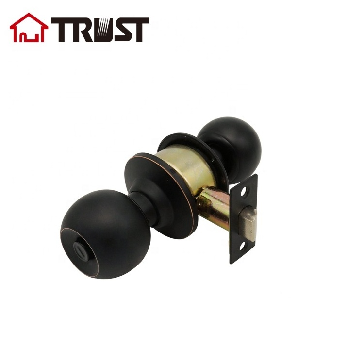 TRUST 3872-RB Knob Ball Lock  Privacy  Keyed Deadbolt Knobs Set Oil Rubbed Bronze