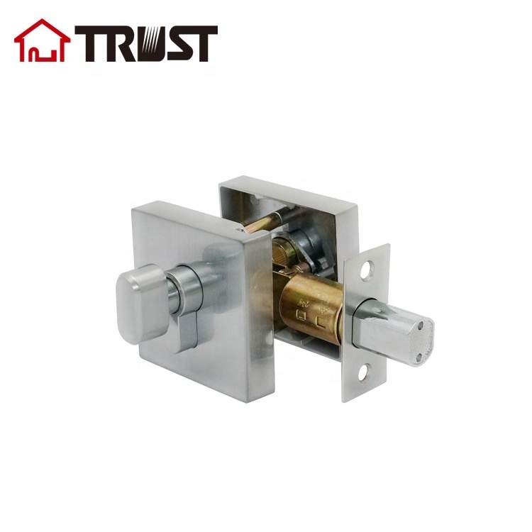 TRUST 7361-SC Slim Square Single Cylinder Deadbolt Featuring SmartKey In Satin Nickel