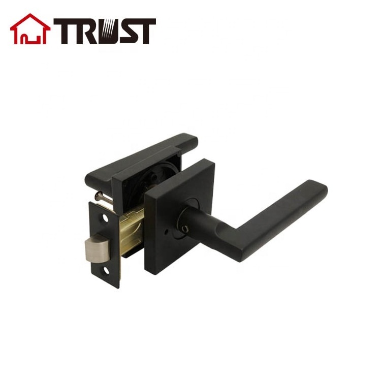 TRUST ZH036S-BK-MB Matt Black Color Zinc Alloy Privacy Door Handle Bathroom Locksets