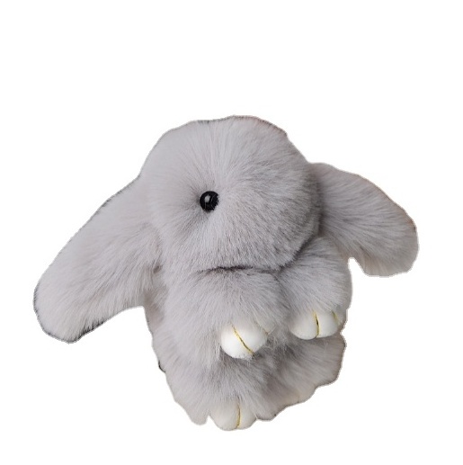 New customizable plush rabbit shaped keychain 18cm cute fluffy Pendant plush keychain