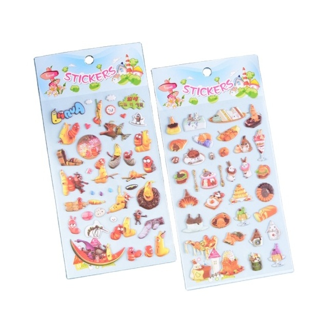 Wholesale Custom 3D children's cartoon three-dimensional bubble stickers lovely animal sponge bubble stickers