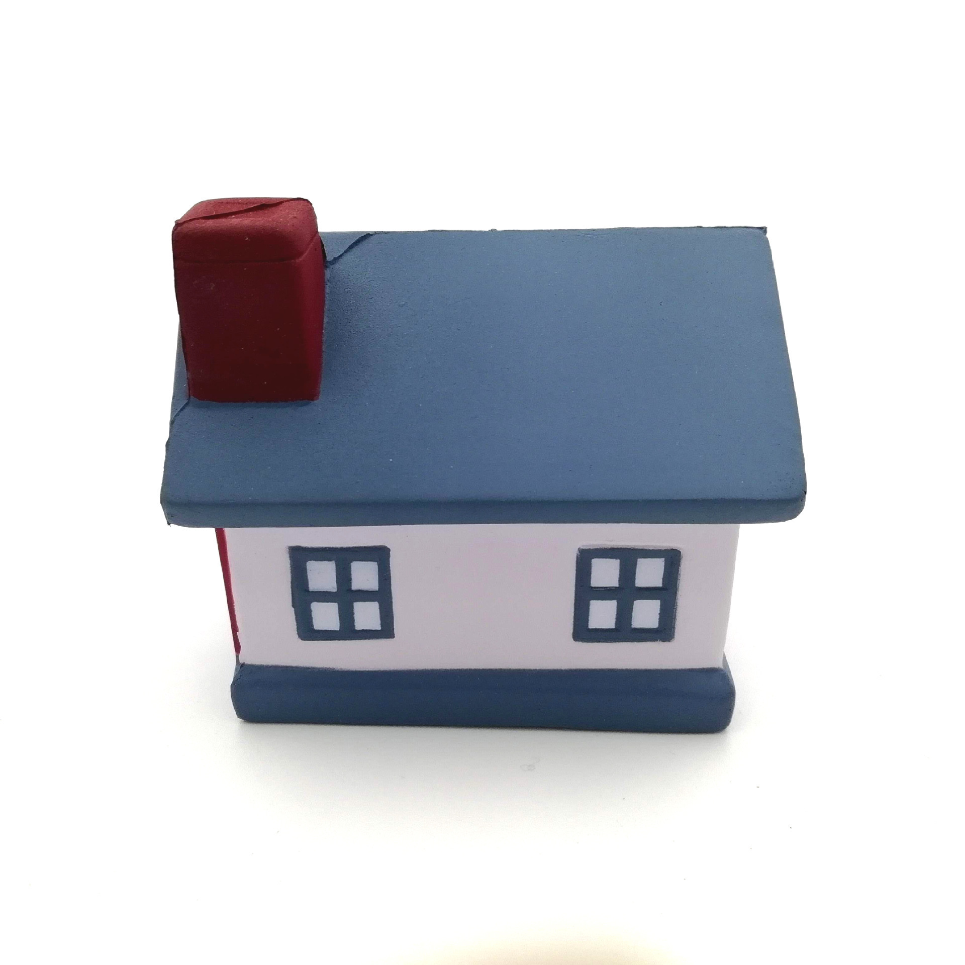 Hot selling house design decompression toys OEM House Shape PU Squishies Stress Toy for Promotion