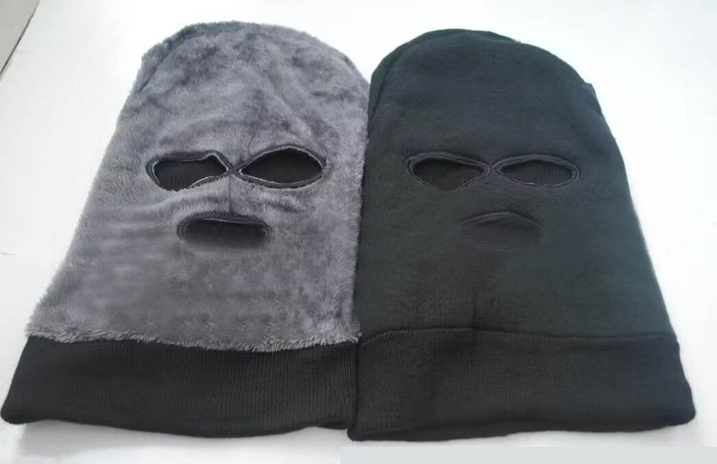 Support sample taking and customization of three hole long plush full face knitted ski masks wholesale warmth Balaclava for men