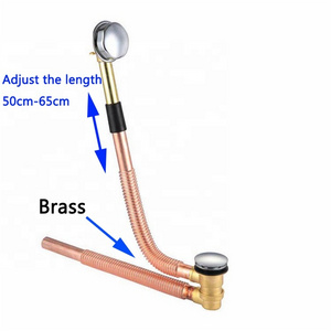 Massage Bathtub Drain Brass Overflow Drainer Waste Bath Accessories Filter Pop UP Drainer flexible drain pipe for bathtub