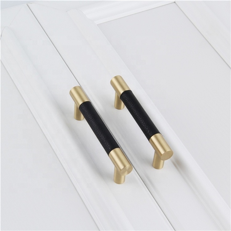 1 pair Drawer Cabinet Knobs Kitchen Door Handle Cupboard Wardrobe Pull Handles Brass Leather thomasville  furniture handles