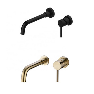 Brass brushed gold basin faucet Conceal Wall Mounted Hot Cold Water Mixer Black Brushed rose gold Basin Tap