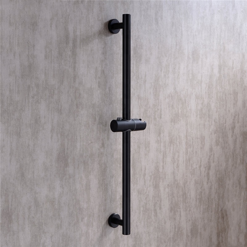 Black SUS 304 Stainless Steel Sliding Adjustable Bar Shower Bar Shower Head Holder Bathroom Bar Brass Handheld PVC Hose