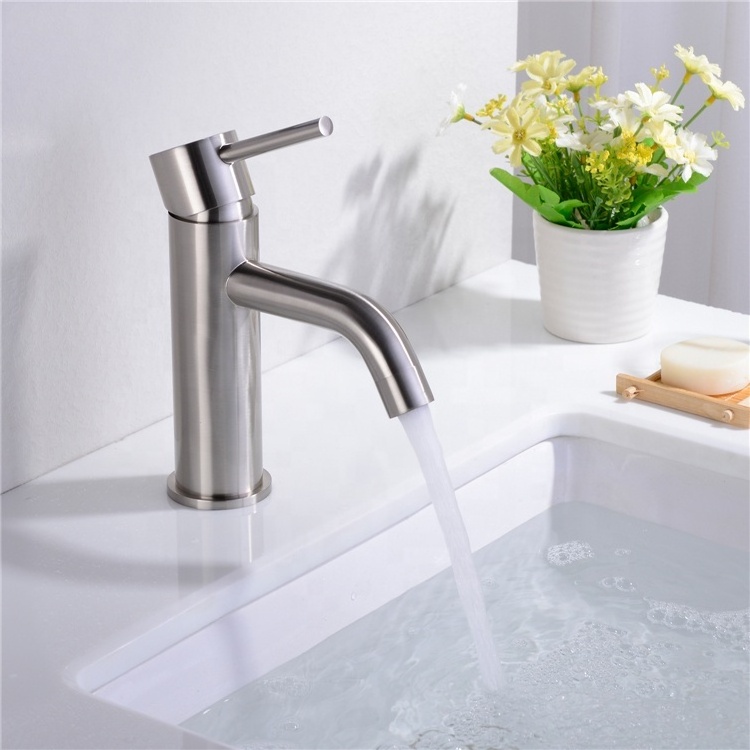 Brass Bathroom Faucet Basin Mixer Sink Tap Hot And Cold Water Faucet Brushed Nickel Tap Basin Accessories