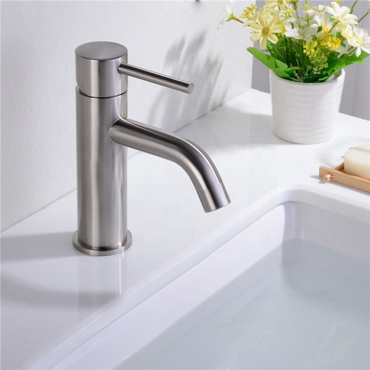 Brass Bathroom Faucet Basin Mixer Sink Tap Hot And Cold Water Faucet Brushed Nickel Tap Basin Accessories