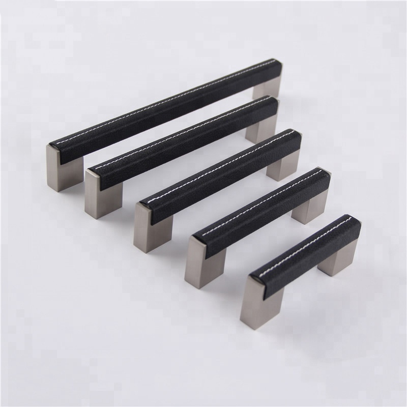 Leather Furniture Handles Drawer Cabinet Knobs Kitchen Door Handle Cupboard Wardrobe Pull Handles Furniture Fittings