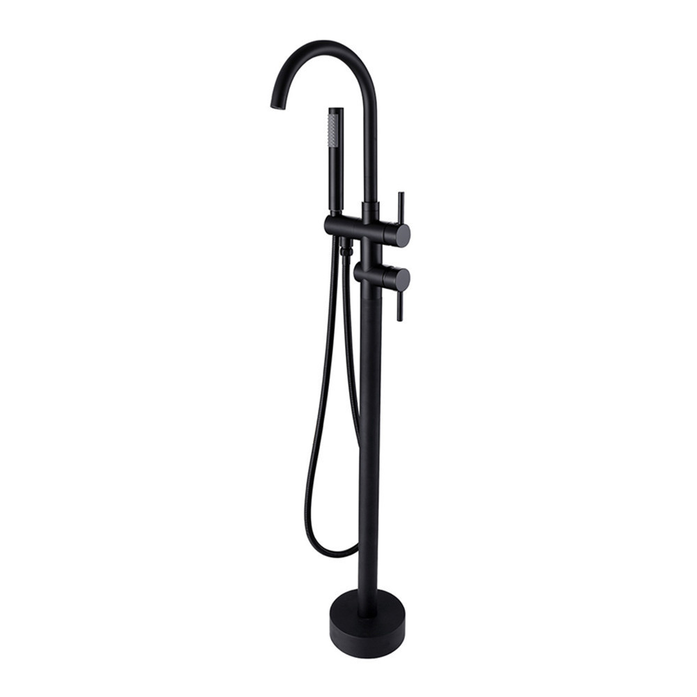 Bathroom Spout Shower Floor Mount Shower set Mixer Valve 2 Functions Bathtub Filler Mixer Taps Gold/Black Bath Tub Faucets