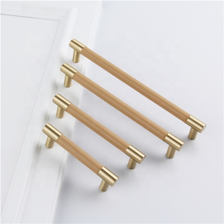 1 pair Drawer Cabinet Knobs Kitchen Door Handle Cupboard Wardrobe Pull Handles Brass Leather thomasville  furniture handles