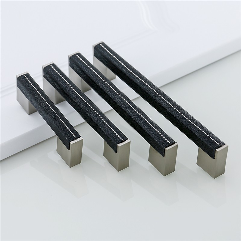 Leather Furniture Handles Drawer Cabinet Knobs Kitchen Door Handle Cupboard Wardrobe Pull Handles Furniture Fittings