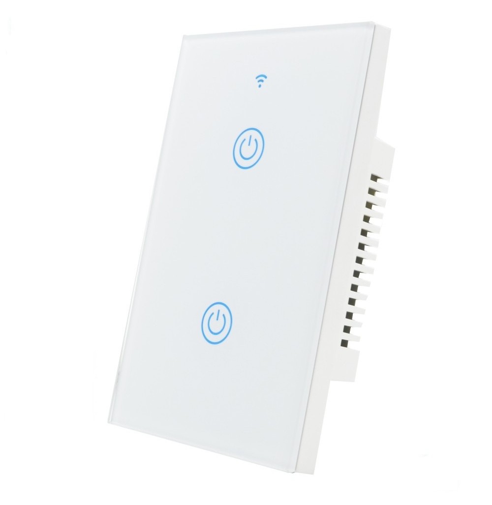 High Quality Wi-Fi Smart 2 Gang US Touch Switch Remote Wireless Control Works with Alexa and Google Tuya eWelink