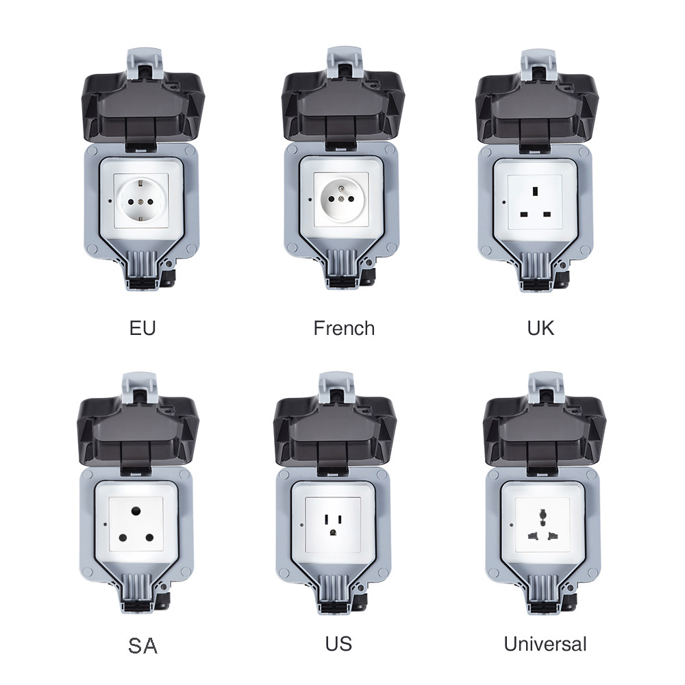 Wall industrial  Electrical IP66 Switched Socket Covers 16A 240V smart wifreless alexa Outdoor Sockets Waterproof power Socket