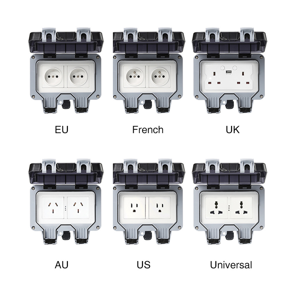 Wall industrial  Electrical IP66 Switched Socket Covers 16A 240V smart wifreless alexa Outdoor Sockets Waterproof power Socket