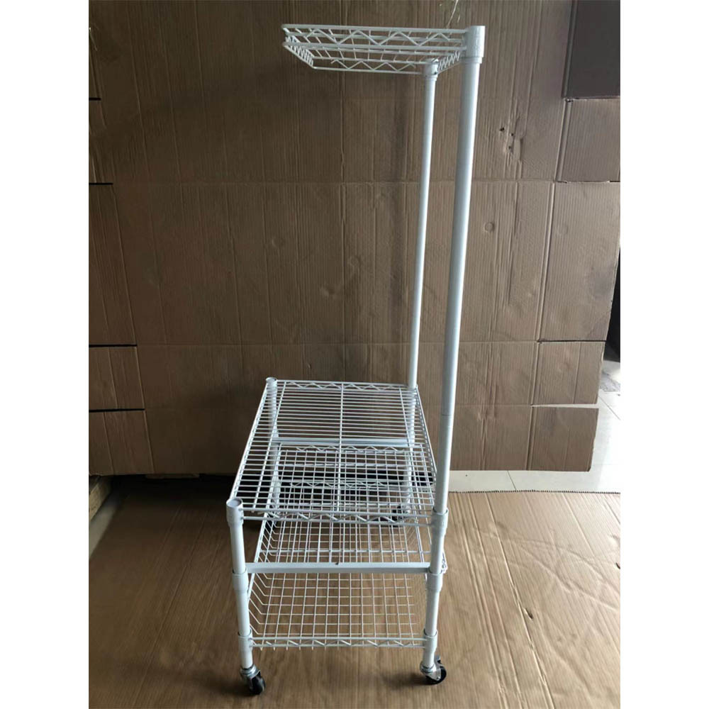 Laundry Basket with Wheels and Hanging Rack, Rolling Laundry Cart Metal Laundry HamperWire Storage